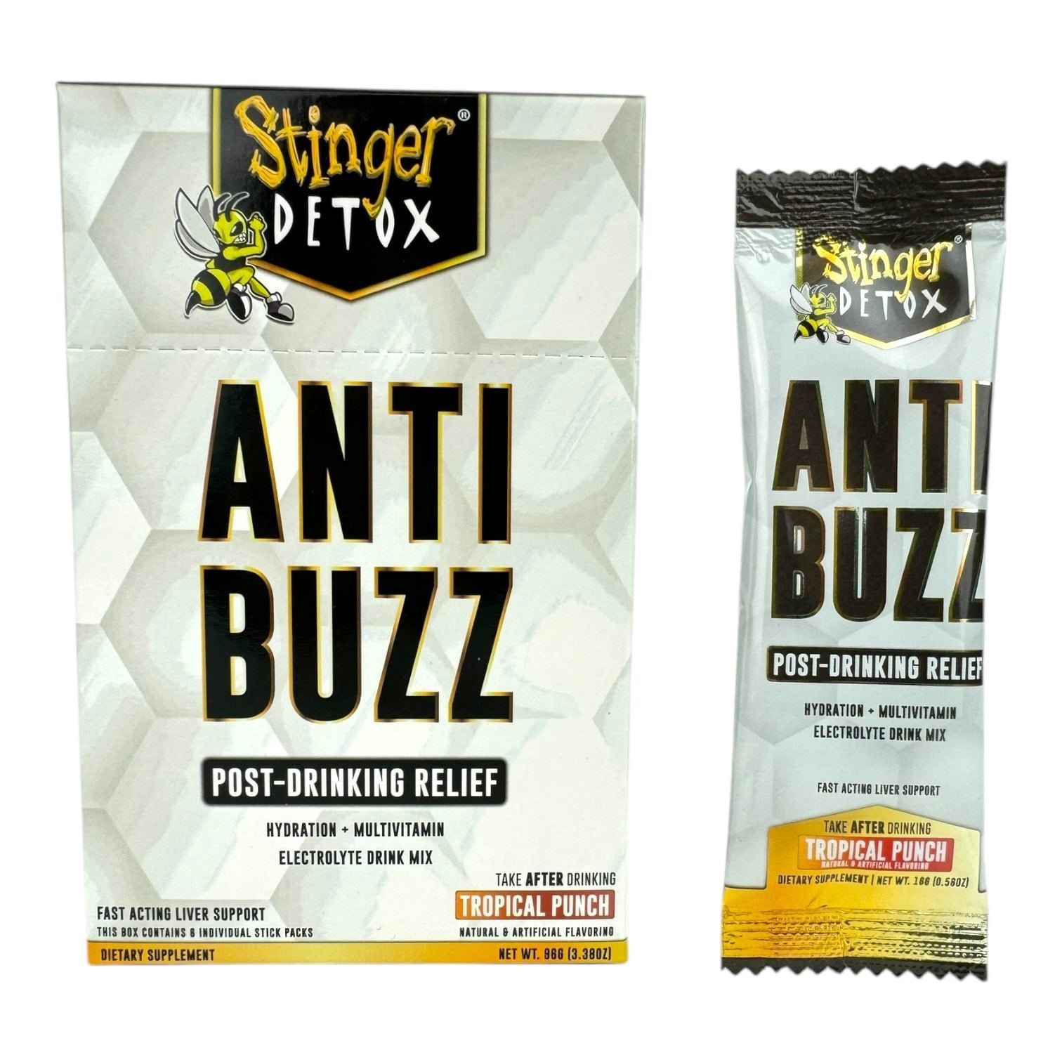 Stinger Detox Anti-Buzz Post Drinking Relief – Tropical Punch